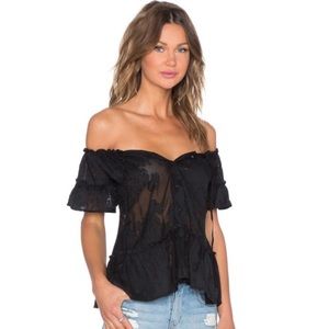 For Love & Lemons Black Pina Colada Top